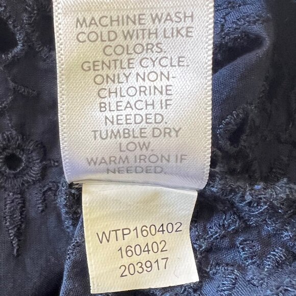 J.Jill Navy blue Eyelet Ruffle Blouse - Picture 13 of 13